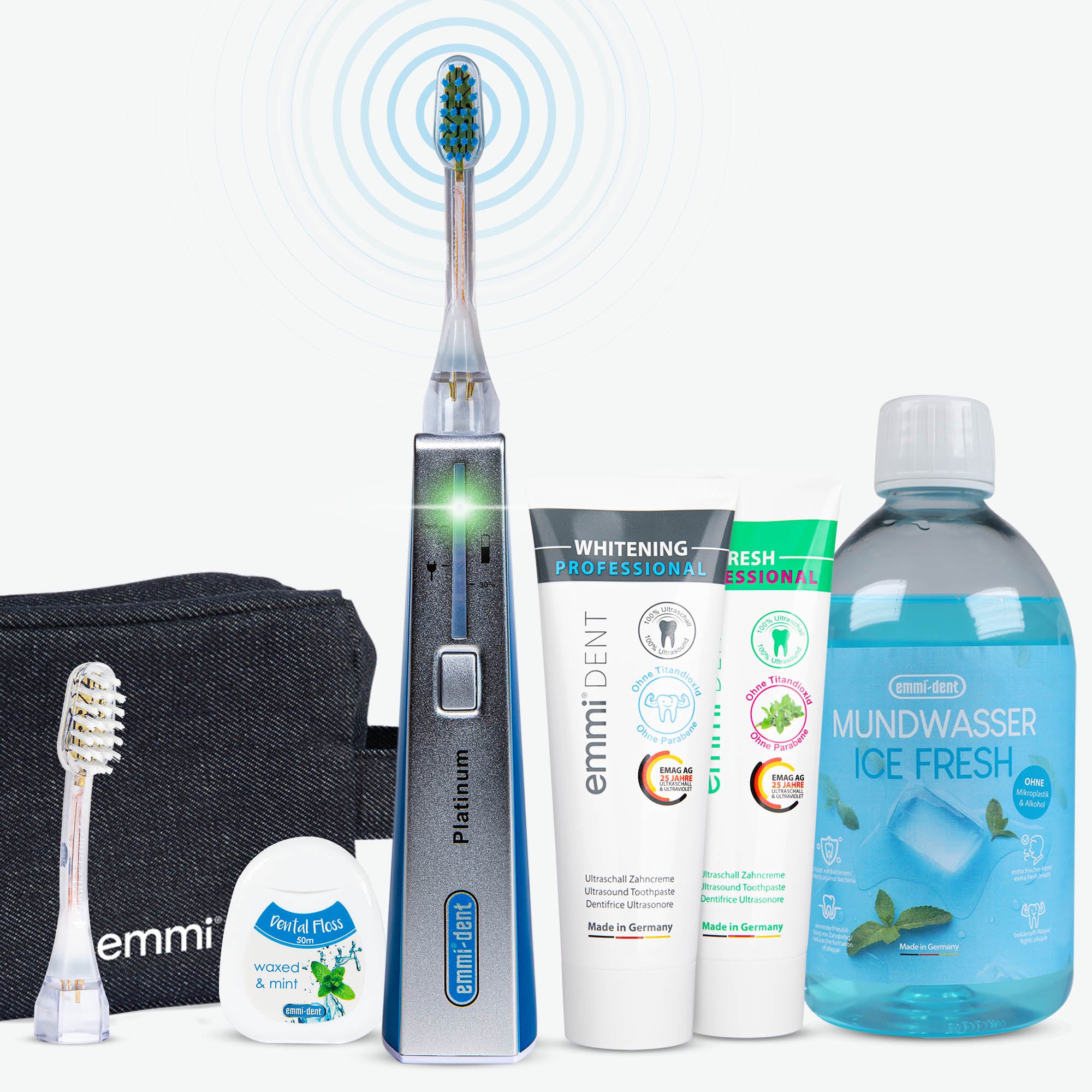 Ultrasonic Toothbrush Platinum White Teeth Set