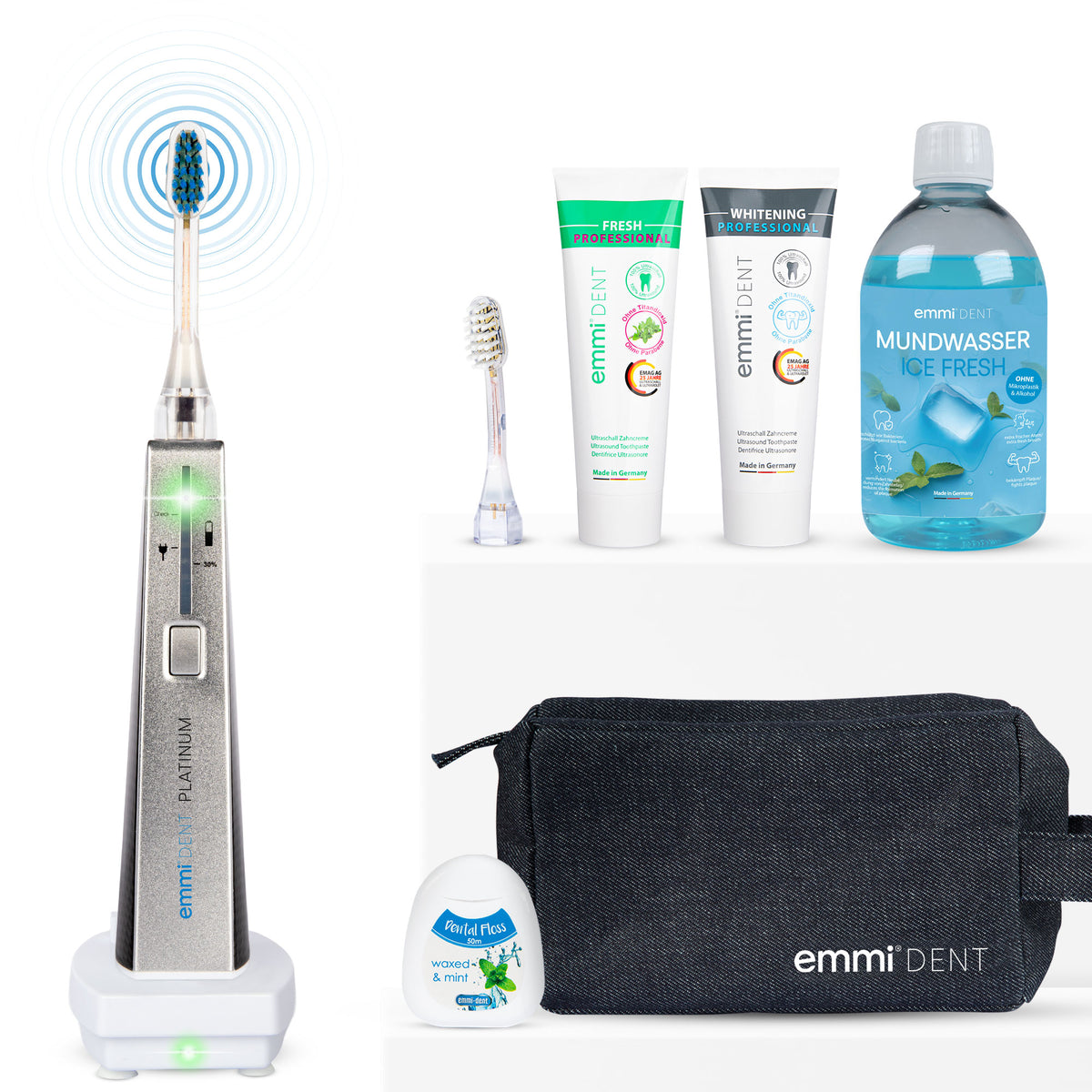 Ultrasonic Toothbrush Platinum White Teeth Set