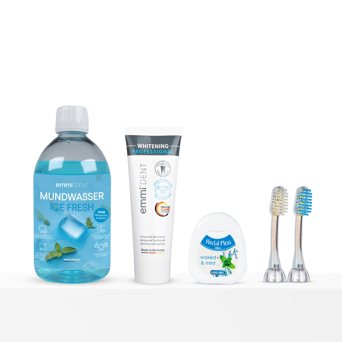 Weiße Zähne Nachfüll-Set Ultraschallzahnbürste Slim