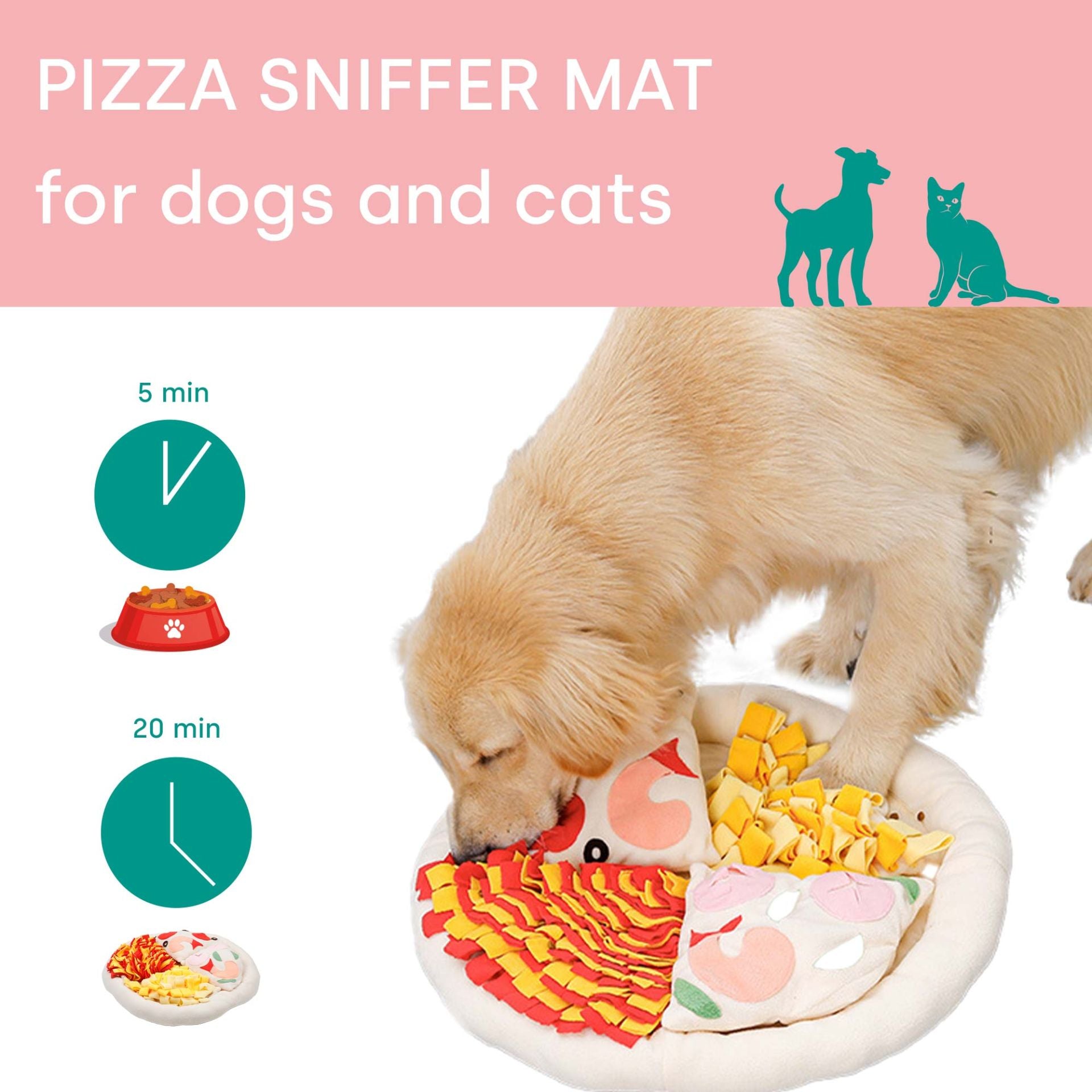 Tapis à renifler pour chien Pizza