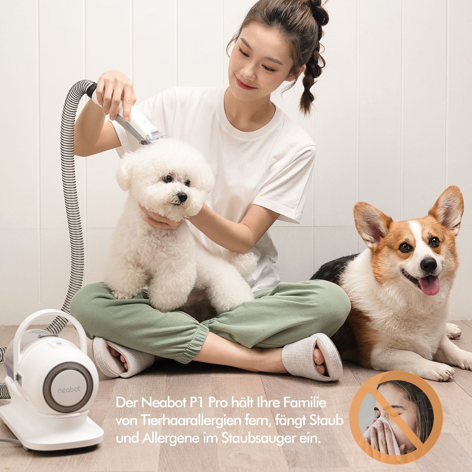 Tondeuse pour chien Neakasa avec aspirateur pour poils d'animaux